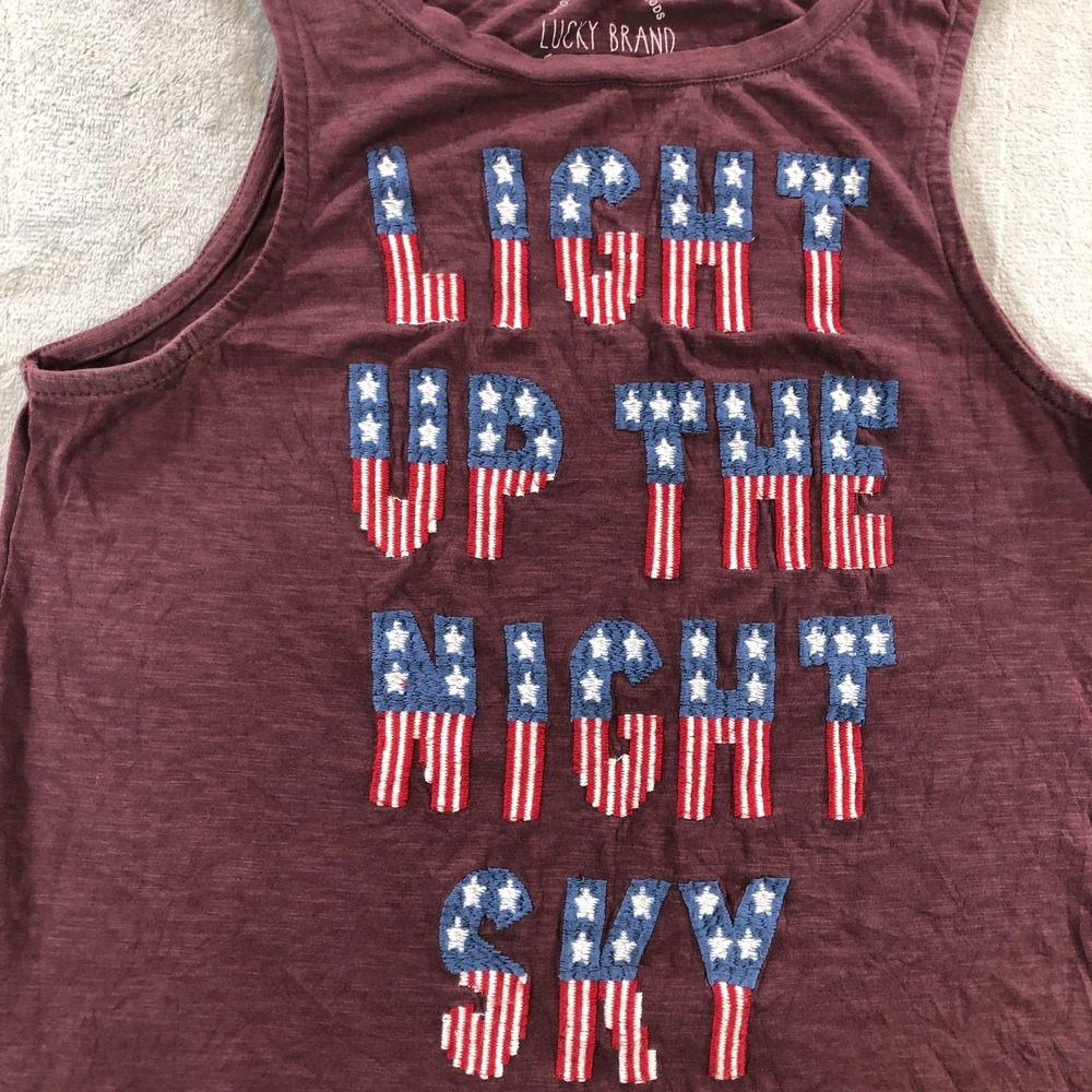 Lucky Brand Tank Top Womens Light Up The Sky Patriotic Red Size M 4th Of July - Picture 2 of 16